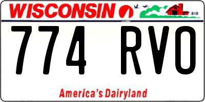 WI license plate 774RVO