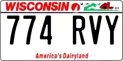 WI license plate 774RVY