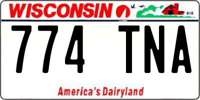 WI license plate 774TNA