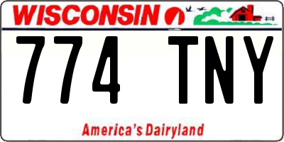 WI license plate 774TNY
