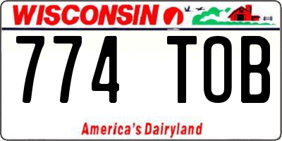 WI license plate 774TOB