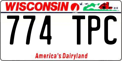 WI license plate 774TPC
