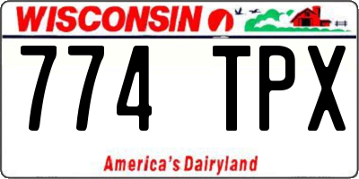 WI license plate 774TPX