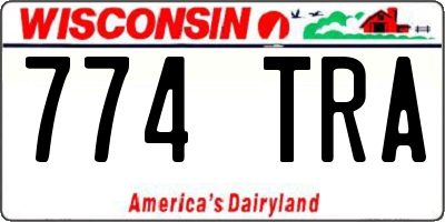WI license plate 774TRA
