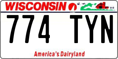WI license plate 774TYN
