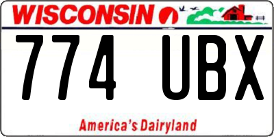 WI license plate 774UBX