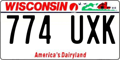 WI license plate 774UXK