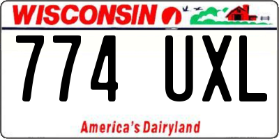 WI license plate 774UXL
