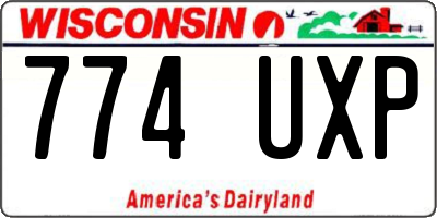WI license plate 774UXP