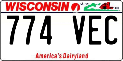 WI license plate 774VEC