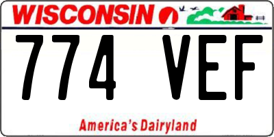 WI license plate 774VEF
