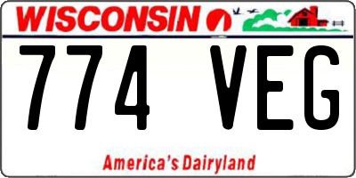WI license plate 774VEG