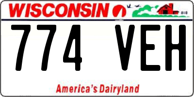 WI license plate 774VEH