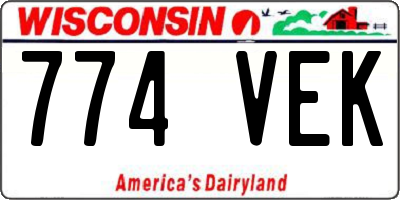 WI license plate 774VEK