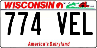 WI license plate 774VEL