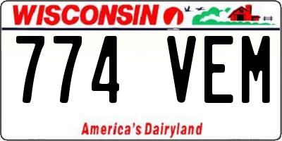 WI license plate 774VEM