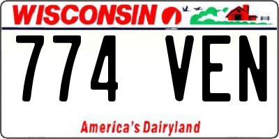 WI license plate 774VEN