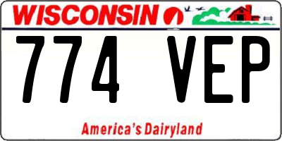WI license plate 774VEP