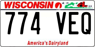 WI license plate 774VEQ