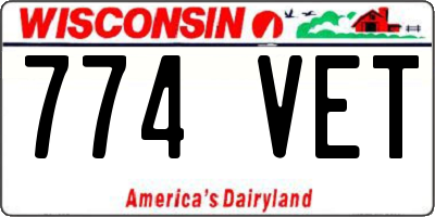 WI license plate 774VET