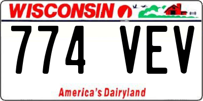 WI license plate 774VEV