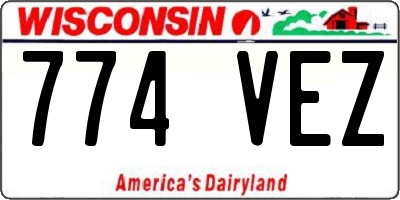 WI license plate 774VEZ