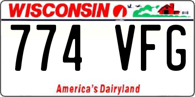 WI license plate 774VFG