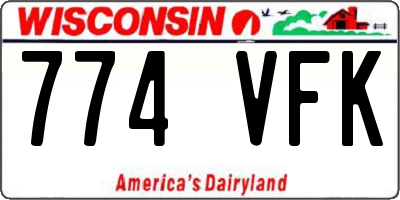 WI license plate 774VFK