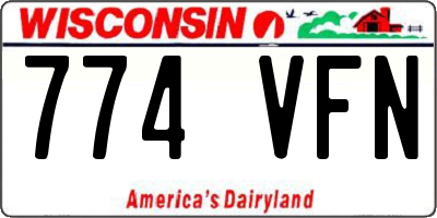 WI license plate 774VFN