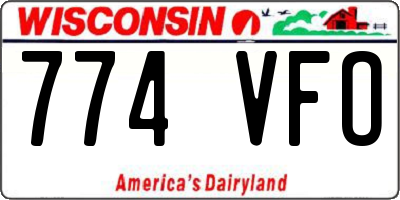 WI license plate 774VFO