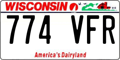 WI license plate 774VFR