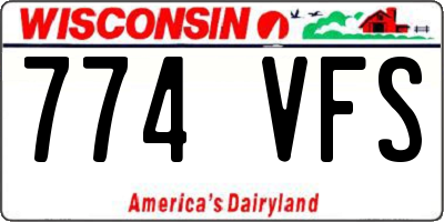 WI license plate 774VFS
