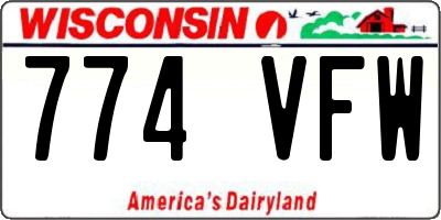 WI license plate 774VFW