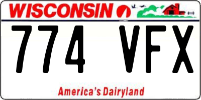 WI license plate 774VFX