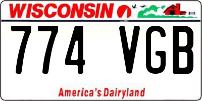 WI license plate 774VGB