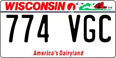 WI license plate 774VGC