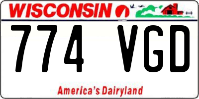 WI license plate 774VGD