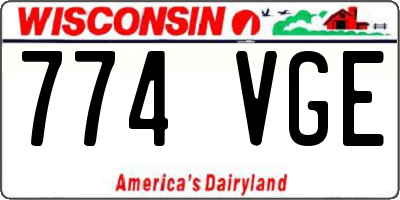 WI license plate 774VGE