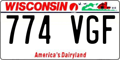 WI license plate 774VGF