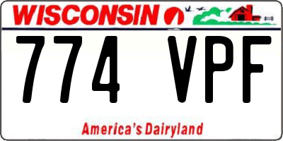 WI license plate 774VPF