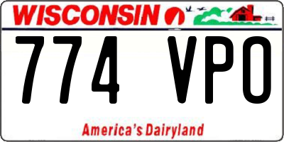 WI license plate 774VPO