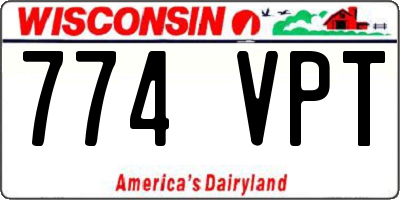 WI license plate 774VPT