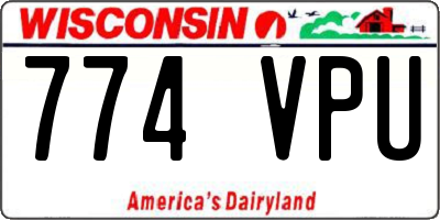 WI license plate 774VPU