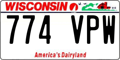 WI license plate 774VPW