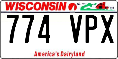 WI license plate 774VPX