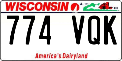 WI license plate 774VQK