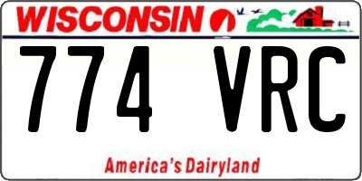 WI license plate 774VRC