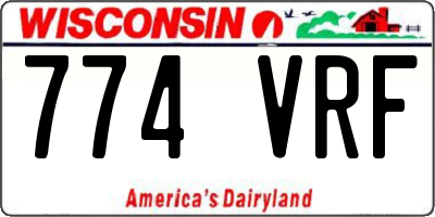 WI license plate 774VRF