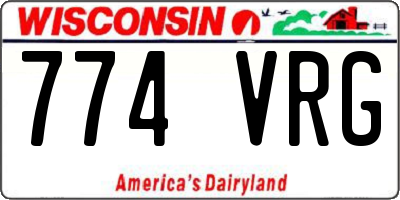 WI license plate 774VRG