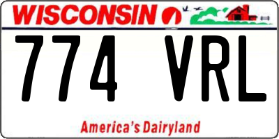 WI license plate 774VRL